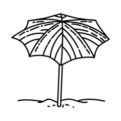 Umbrella Nice Icon. Doodle Hand Drawn or Outline Icon Style