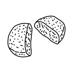 Korokke Icon. Doodle Hand Drawn or Outline Icon Style