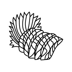 Salmon Sashimi Icon. Doodle Hand Drawn or Outline Icon Style