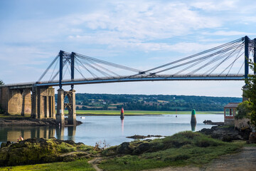 Fototapeta na wymiar The Lezardrieux Bridge in Brittany, France