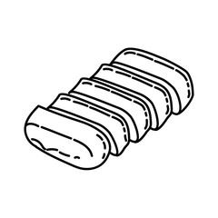 Tamagoyaki Icon. Doodle Hand Drawn or Outline Icon Style