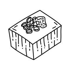 Tofu Icon. Doodle Hand Drawn or Outline Icon Style
