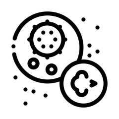 virus disease asthma black icon vector. virus disease asthma sign. isolated symbol illustration