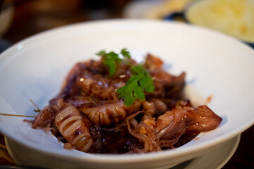 Sweet Boiled Squid Thai called Maug Tom Whan