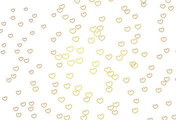 Light Orange vector template with doodle hearts.