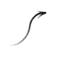 Handdrawn stipple arrow vector in sketch style isolated on white background. Arrows pencil vector illustration.