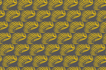 abstract seamless pattern with wavy element use yellow color isolated on black background.