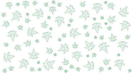 white background with green leaves