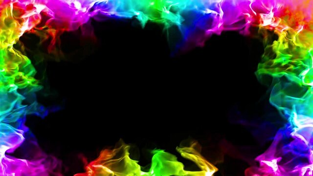 rainbow fire side corner loop animation