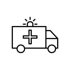 car ambulance icon line style vector