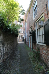 Fototapeta na wymiar Narrow street in Middelburg, Netherlands