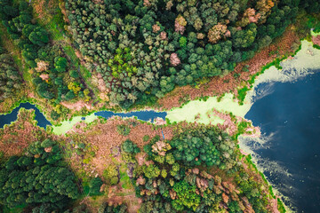 Top view of mouth of the river from the lake