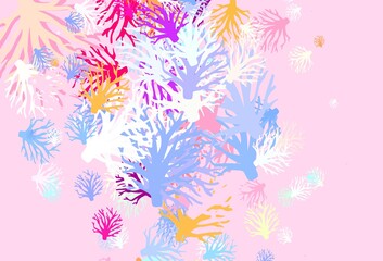Light Multicolor vector doodle template with branches.