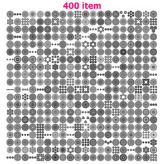 400 Mandala tattoo collections. Vector flower pattern design.
