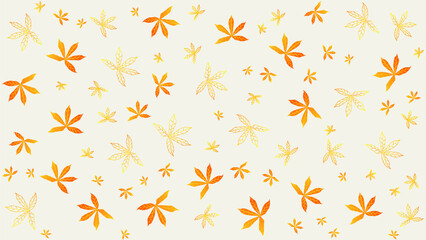 white background with orange leaves 