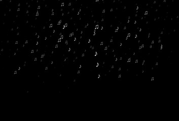 Dark Silver, Gray vector pattern with music elements.