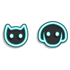 cat and dog neon 