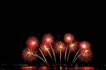 Pattaya Fireworks Festival 2020 at Pattaya Beach, Thailand