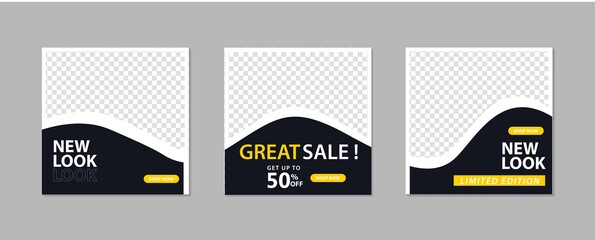 Modern Social Media banner template can be edited. Anyone can use this design easily. Promotional web banners for social media. Elegant sale and discount promo - Vector.