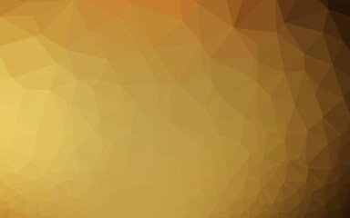 Dark Yellow, Orange vector polygon abstract layout.