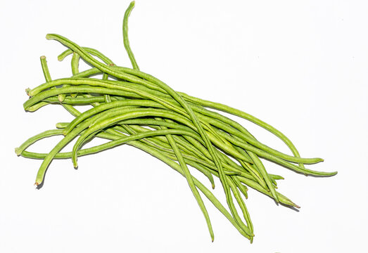 A bunch of fresh organic asparagus bean or yardlong bean.