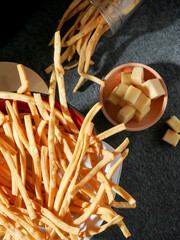 snack cheese stick on the table