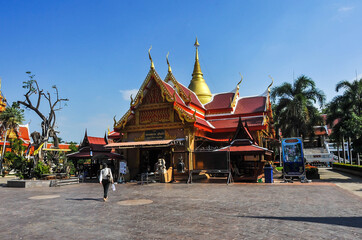 The pavilion with a signboard in thai word 