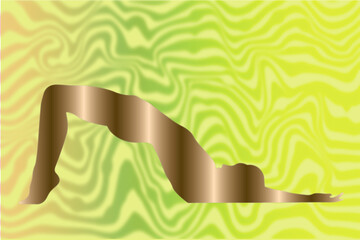 Woman yoga pose.Meditation yoga icon. Yoga pose icon and palm on blue background