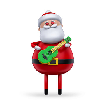 santa claus with a guitar