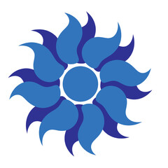 colorful geometric logo on a white background