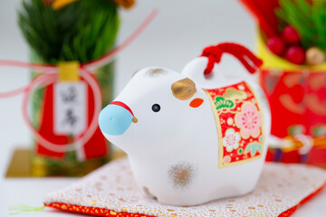 丑年の正月素材