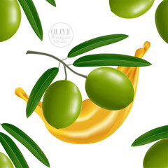 The fresh Olive oil elegant vector illustration.