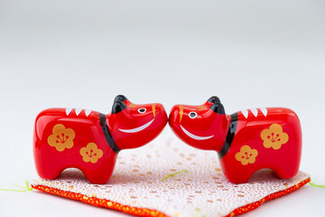 丑年の正月素材