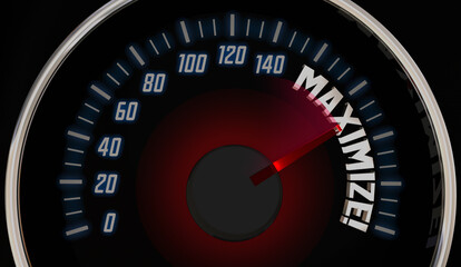 Maximize Speed Boost Increase Improve Better Best Results 3d Illustration
