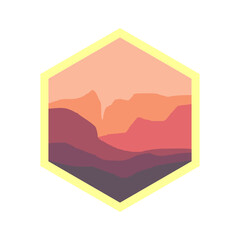 Hexagonal badge logo vector illustration