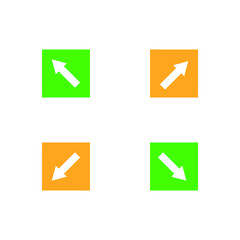 set of white arrow icons of different direction on a white background, vector illustration