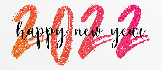 2022 - happy new year 2022 gold glitter
