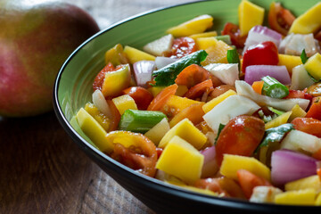 Mango, fennel, tomato, onion, celery salad