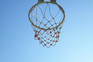 Fototapeta na wymiar Basketball hoop in the public