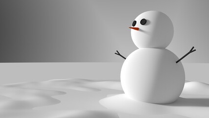 cool stylized snowman white background