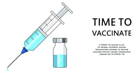 Vaccination concept. Idea of vaccine injection for protection from disease. Medical treatment and healthcare. Immunization metaphor. Vector flat illustration