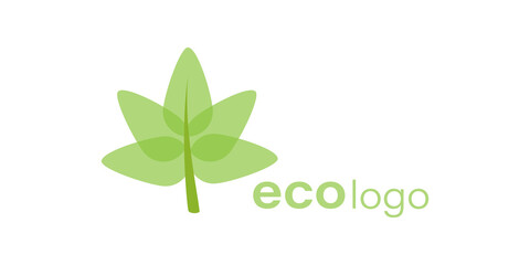 Eco green vector logotype. leaf logo design. environment care company emblem on white background.