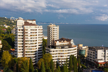 Beautiful modern cityscape at summer time, Sochi, Russia.