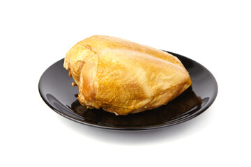 smoked chicken breast isolated on white