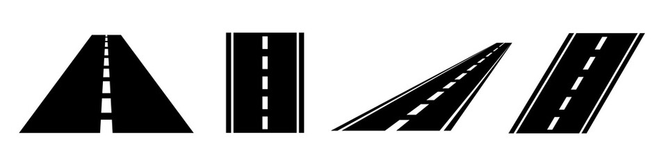 Road vector. Road icons set. Highway symbol