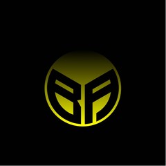 Initial letter B A Modern circle with elegant colored background frame