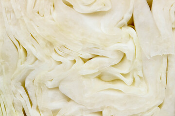 Close-up of a section of white cabbage.