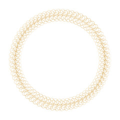 gold vintage round frame banner on white background	
