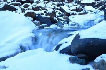 small stream with the purest clear water