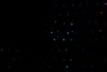 Dark Multicolor, Rainbow vector pattern in polygonal style with circles.